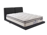 Priscilla PU Floating Bed Frame Black & Boucle22 Mattress - Queen