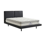 Priscilla PU Bed Frame Black & Boucle22 Mattress - Queen