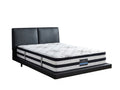 Priscilla PU Floating Bed Frame Black & K34 Mattress - Queen