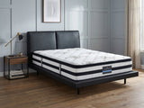 Priscilla PU Bed Frame Black & K34 Mattress - Queen