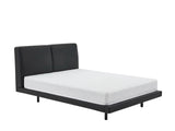 Priscilla PU Bed Frame Black & Bon15 Mattress - Queen