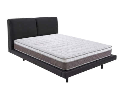 Priscilla PU Bed Frame Black & MEM23 Mattress - Queen