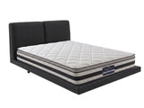 Priscilla PU Floating Bed Frame Black & Bon21 Mattress - Queen