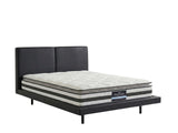 Priscilla PU Bed Frame Black & Bon21 Mattress - Queen