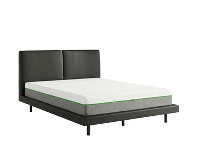Priscilla PU Bed Frame Black & 3 Way Mattress - Queen