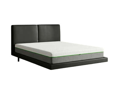 Priscilla PU Bed Frame Black & 3 Way Mattress - Queen