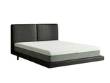Priscilla PU Bed Frame Black & 3 Way Mattress - Queen