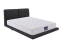 Priscilla PU Floating Bed Frame Black & PIL20 Mattress with Pillows - Queen
