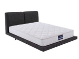 Priscilla PU Floating Bed Frame Black & PIL20 Mattress with Pillows - Queen