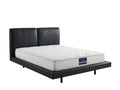 Priscilla PU Bed Frame Black & PIL20 Mattress with Pillows - Queen