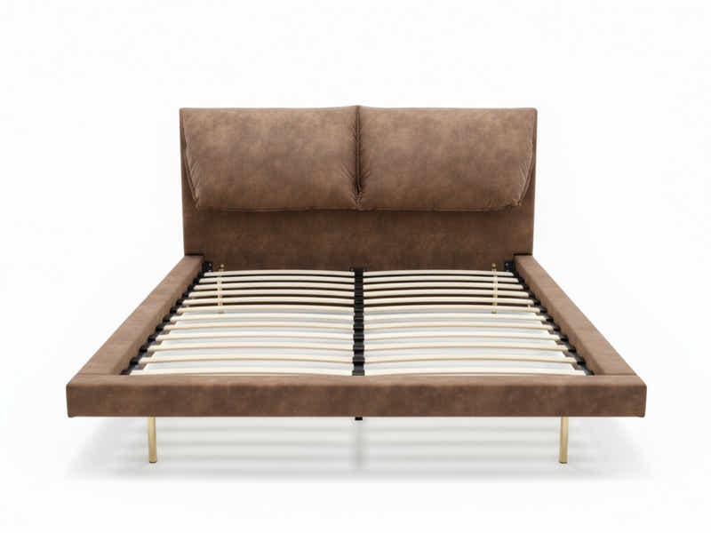 Rowina PU Bed Frame Khaki - Queen