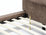 Rowina PU Bed Frame Khaki - Queen