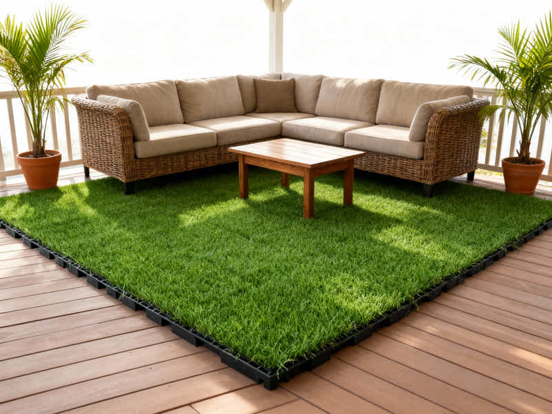 Multi-Colors 20 mm Artificial Grass Tiles - 30x30 cm (Pack of 12)