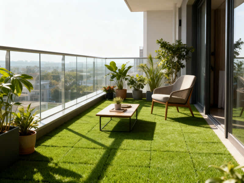 Multi-Colors 20 mm Artificial Grass Tiles - 30x30 cm (Pack of 12)