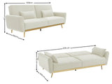 Limpley Velvet Sofa Bed - Beige