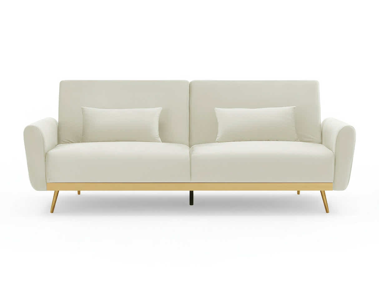 Limpley Velvet Sofa Bed - Beige
