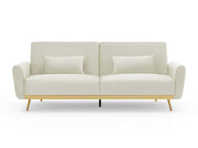 Limpley Velvet Sofa Bed - Beige