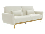 Limpley Velvet Sofa Bed - Beige