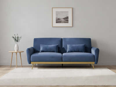 Limpley Velvet Sofa Bed - Blue