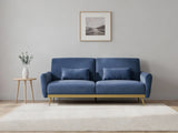 Limpley Velvet Sofa Bed - Blue