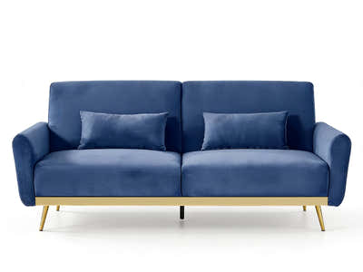 Limpley Velvet Sofa Bed - Blue