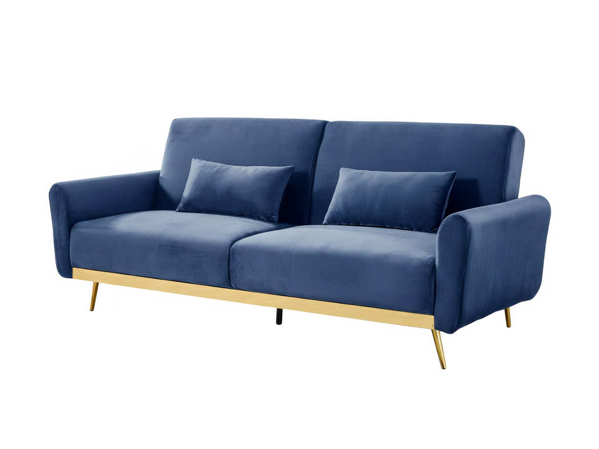 Limpley Velvet Sofa Bed - Blue