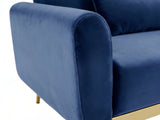 Limpley Velvet Sofa Bed - Blue