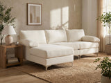 Wenda Velvet Sofa with Chaise - Beige