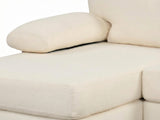 Wenda Velvet Sofa with Chaise - Beige