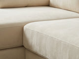 Wenda Velvet Sofa with Chaise - Beige