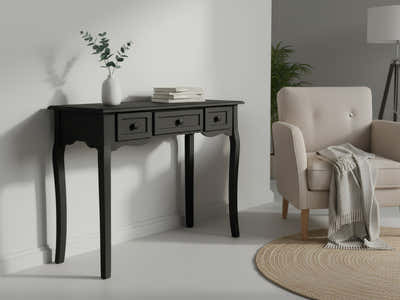 3-Drawer Console Table - Black