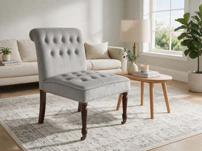 Pirie Velvet Accent Chair - Grey