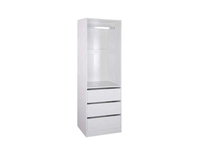 Mattone 3-Drawer Wardrobe with Hanging Shelf