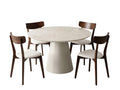 Kaila Round Dining Table - 120 cm & Iora Dining Chair Walnut - Set of 4