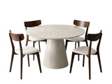 Kaila Round Dining Table - 120 cm & Iora Dining Chair Walnut - Set of 4