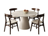 Kaila Round Dining Table - 120 cm & Fiesta Dining Chair Walnut - Set of 4
