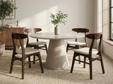 Kaila Round Dining Table - 120 cm & Fiesta Dining Chair Walnut - Set of 4