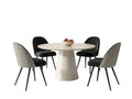 Kaila Round Dining Table - 120 cm & Fernando Dining Chair with Houndstooth - Set of 4