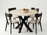 Elsie Round Dining Table - 110 cm & Iora Dining Chair Wenge - Set of 4