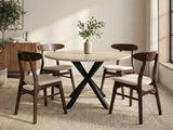 Elsie Round Dining Table - 110 cm & Fiesta Dining Chair Walnut - Set of 4
