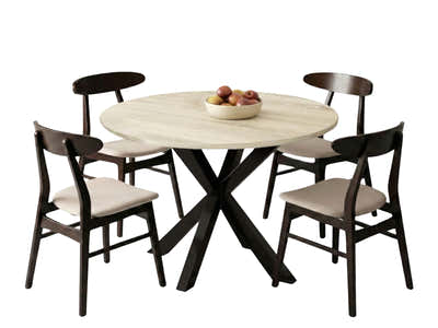Elsie Round Dining Table - 110 cm & Fiesta Dining Chair Wenge - Set of 4