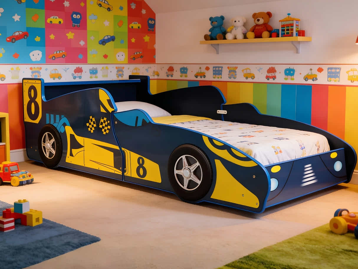 Supreme F1 Race Car Bed Frame Blue - Single