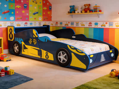 Supreme F1 Race Car Bed Frame Blue - Single