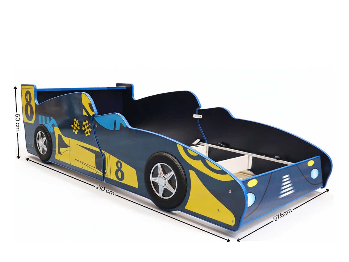 Supreme F1 Race Car Bed Frame Blue - Single