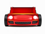 Racing Car Bed Frame with LED Lights Red - Single