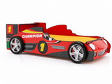 Racing Car Bed Frame with LED Lights Red - Single