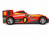 Racing Car Bed Frame with LED Lights Red - Single