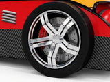 Racing Car Bed Frame with LED Lights Red - Single