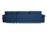 Kaveah Velvet Sofa With Right Chaise - Blue