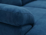 Kaveah Velvet Sofa With Left Chaise - Blue